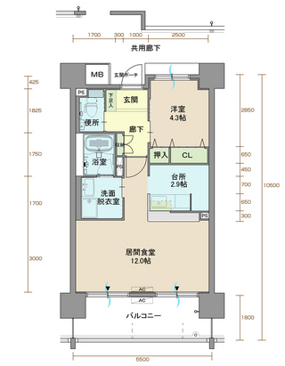 ウィステリア北小路 602号室間取りマップ