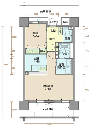 ウィステリア北小路 303号室間取りマップ