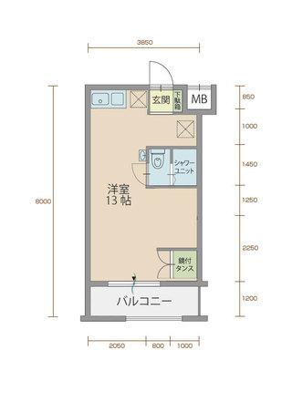 エクレール90 205号室間取りマップ